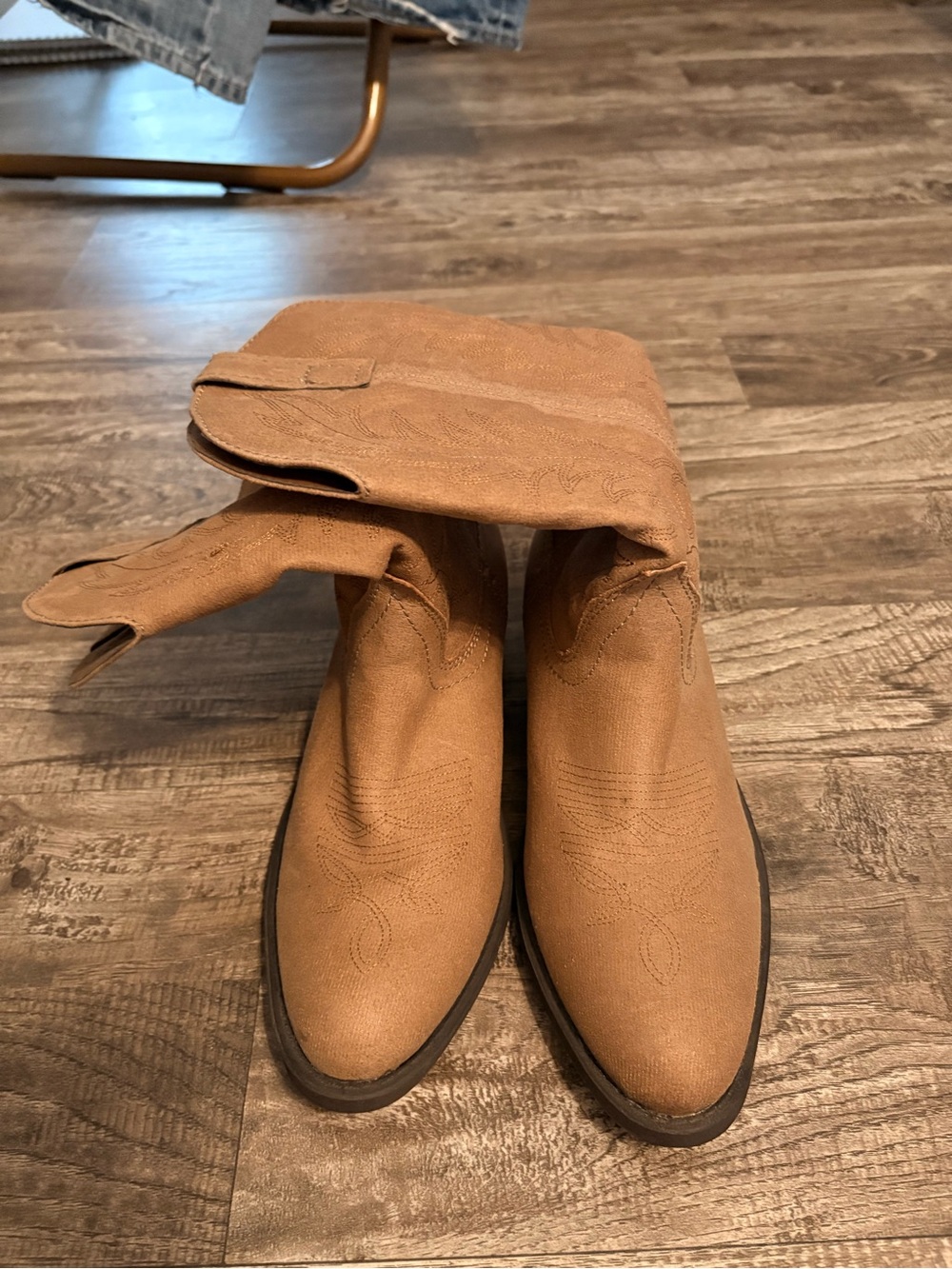 Rampage Tan Western-Inspired Ankle Booties